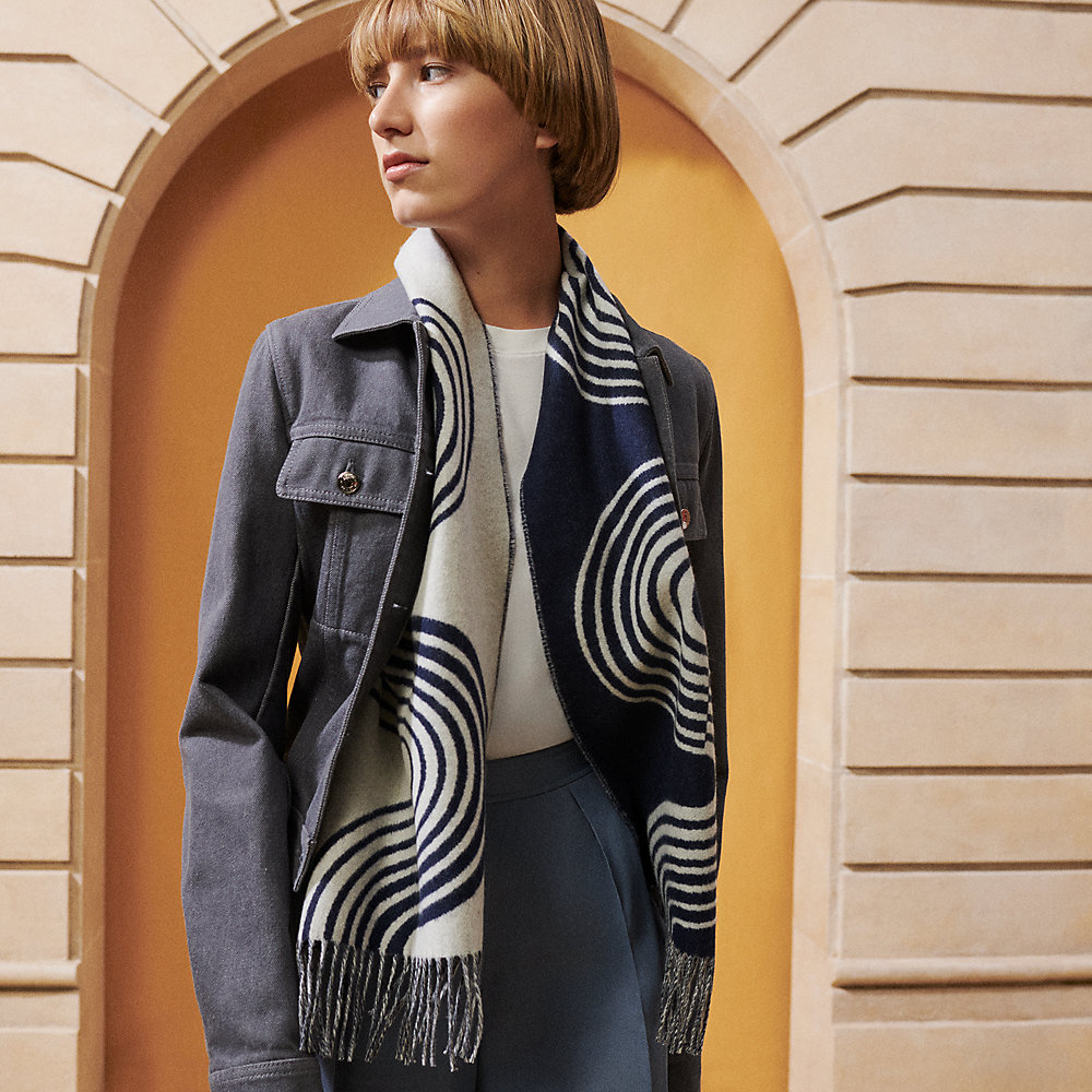 Casaque Vague scarf - Blue | Hermès USA